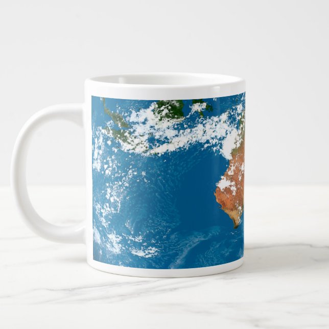 Grande Tasse La Planète Terre Montre Des Nuages Sur L'Australie (Gauche)