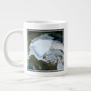 Grande Tasse La Planète Terre Montre La Couverture De Glace De 