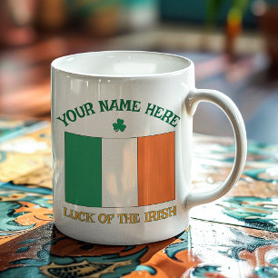 Grande Tasse La Saint-Patrick Drapeau Irlande Nom Personnalisé