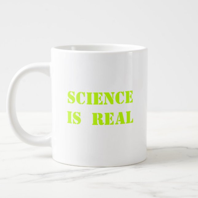 Grande Tasse La science est le vrai néon vert typographie moder (Gauche)