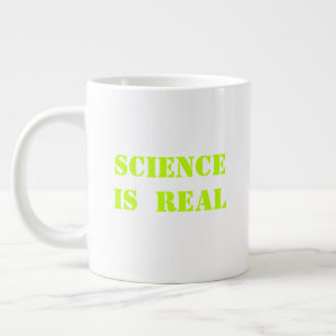 Grande Tasse "la science est réelle" néon vert clair -