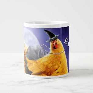 Grande Tasse La sorcière de poulet sur le Broomstick