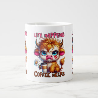 Grande Tasse La vie arrive, le café aide