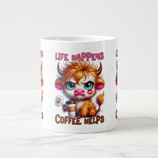 Grande Tasse La vie arrive, le café aide  (Devant)