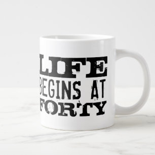 Grande Tasse La vie commence à 40 drôles 40e anniversaire grand