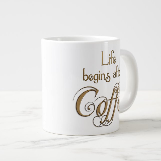 Grande Tasse La vie commence après café (Devant droit)