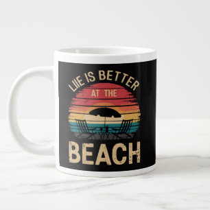 Grande Tasse La vie est meilleure à la plage, ambiance vacances