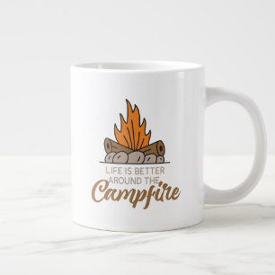 Grande Tasse La vie est meilleure autour du feu de camp