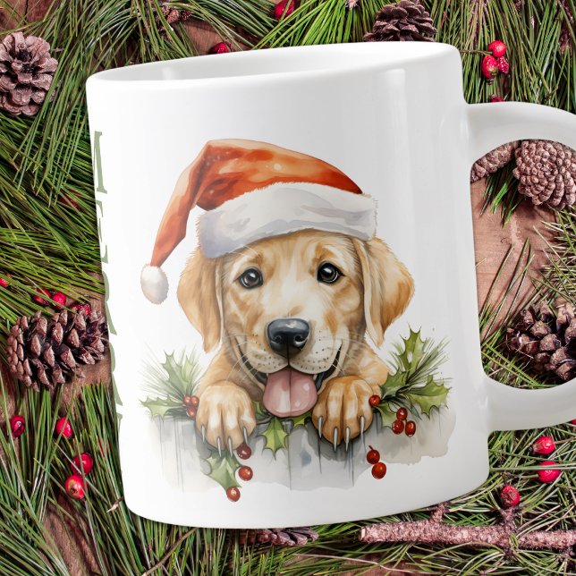 Grande Tasse Labrador Retriever Père Noël Chien Christmas Puppy (Créateur téléchargé)