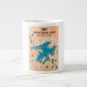Grande Tasse Lac Great Bear, Canada, affiche de voyage carte ar