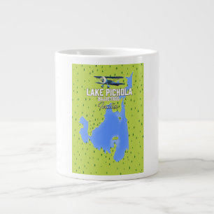 Grande Tasse lac Pichola, Inde affiche de voyage carte.