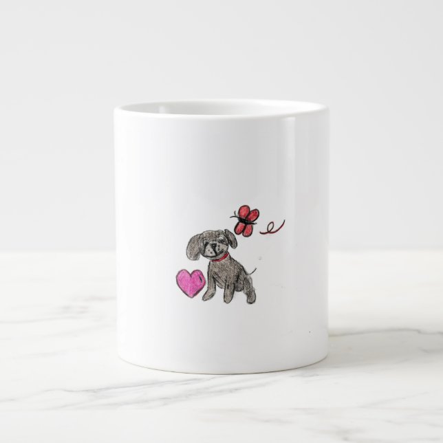 Grande Tasse L'amour des chiots (Devant)