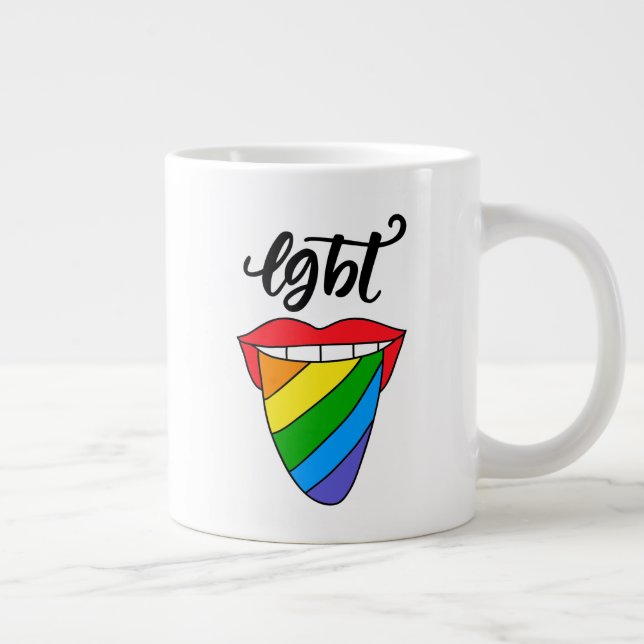 Grande Tasse Langue arc-en-ciel LGBT (Droite)