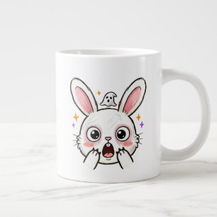 Grande Tasse Lapin choqué visage de fantôme d'Halloween