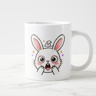 Grande Tasse Lapin choqué visage de fantôme d'Halloween