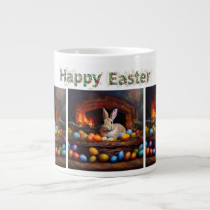 Grande Tasse Lapin de Pâques avec oeufs de Pâques Joyeux Pâques