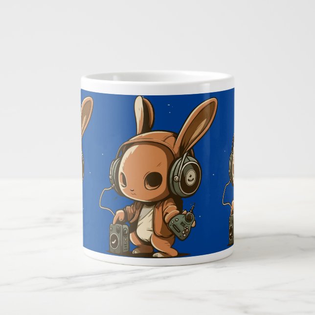 Grande Tasse Lapin Mélodique : Un Voyage Musical (Devant)
