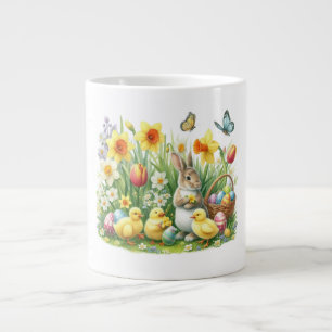 Grande Tasse lapin/poulet de printemps classique/Vintage