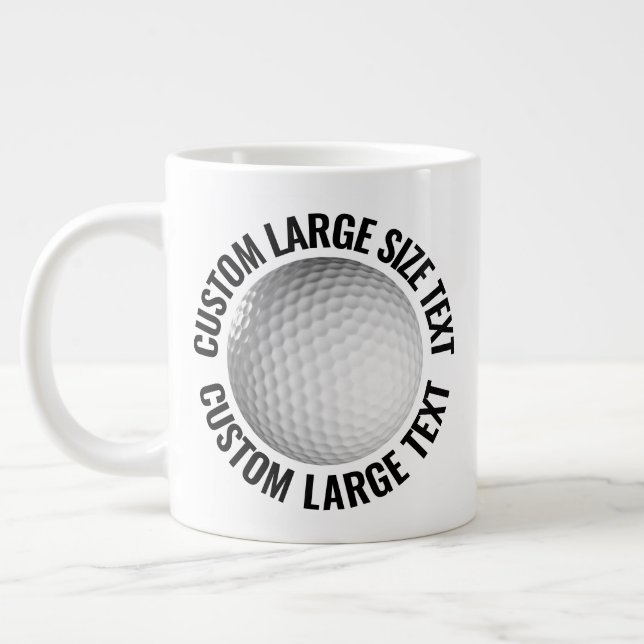 Grande Tasse Large Size Personalized Text Golf Ball Custom (Gauche)