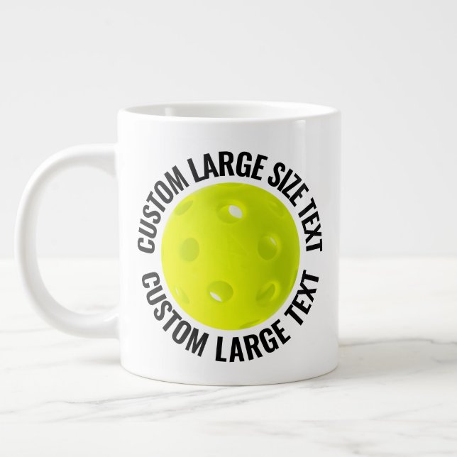 Grande Tasse Large Size Personalized Text Pickleball Custom (Gauche)