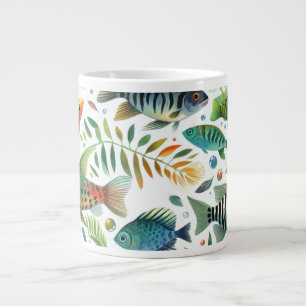 Grande Tasse L'art coloré du poisson sous-marin