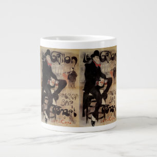 Grande Tasse L'art nouveau vintage Le Grillon, homme buvant de 