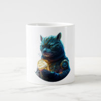 L'astronaute de chats Blue Space tient le module l