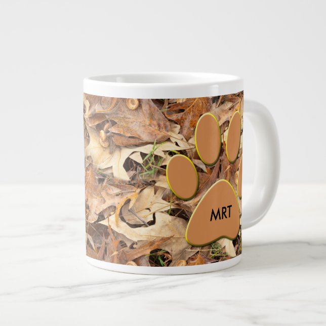 Grande Tasse L'automne quitte Camo Nature Photo Abstraite (Devant droit)