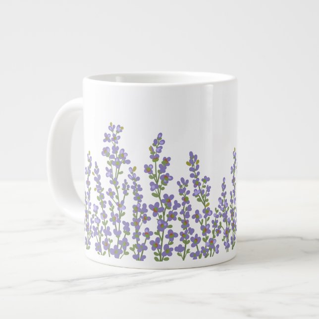 Grande Tasse Lavande Florale moderne (Devant gauche)