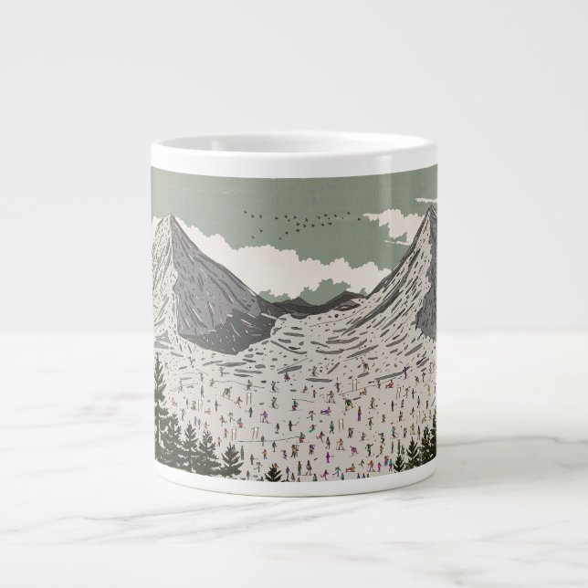 Grande Tasse Le beau paysage de ski d'hiver (Devant)
