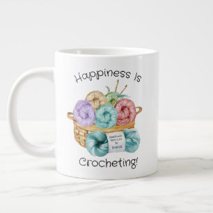 Grande Tasse Le Bonheur, c'est Crocheter Personnalisé