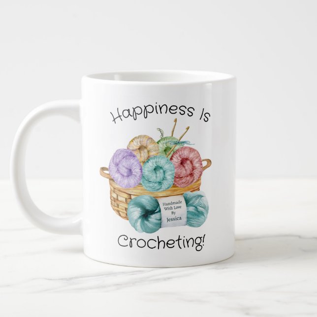 Grande Tasse Le Bonheur Est Le Crochet Personnalisé (Gauche)