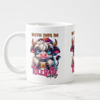 Grande Tasse Le café m'aide à tolérer les idiots