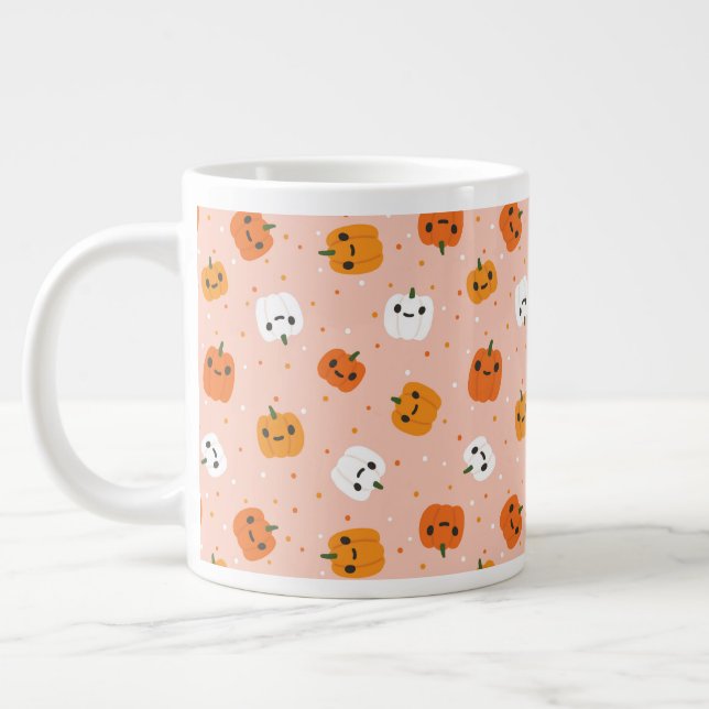 Grande Tasse Le Citrouille Cute Kawaii fait face au Motif (Gauche)