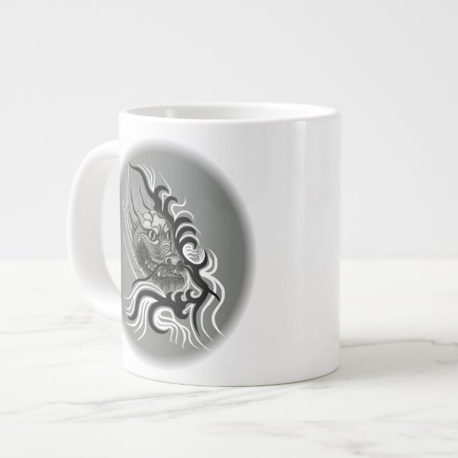 Grande Tasse Le dragon chinois à la toiture de tatouage (Devant gauche)