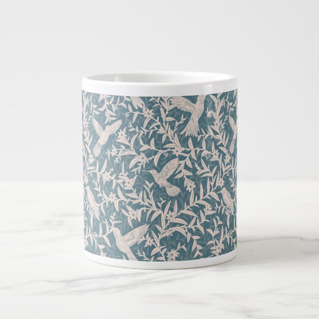 Grande Tasse Le feuillage des colibris bleu (Devant)