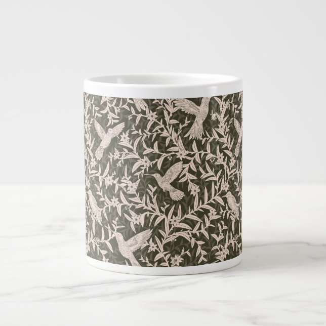 Grande Tasse Le feuillage des colibris vert (Devant)