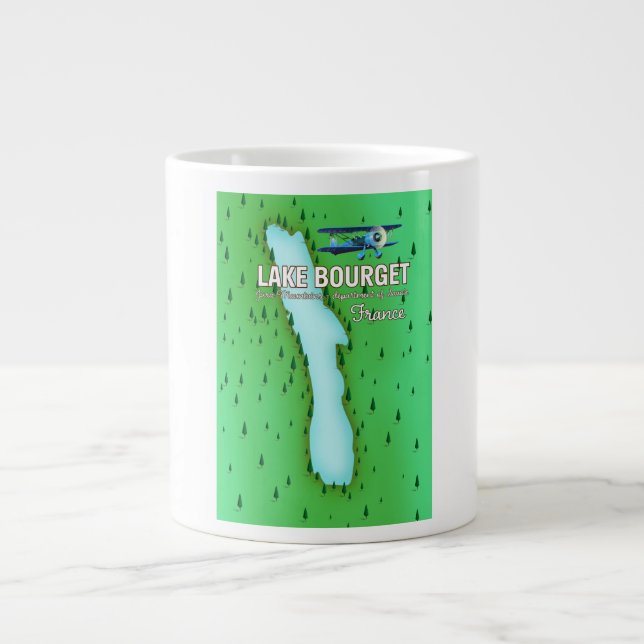 Grande Tasse Le lac Bourget France belle affiche de voyage (Devant)