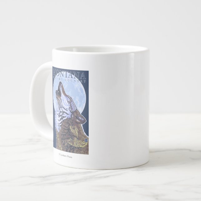 Grande Tasse Le Montana -- Grand loup de CountryHowling de ciel (Devant gauche)