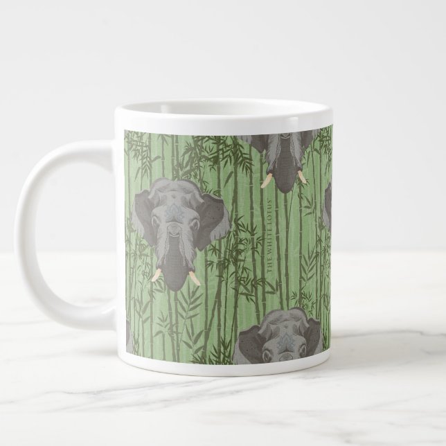 Grande Tasse Le Motif blanc des éléphants majestueux Lotus (Gauche)