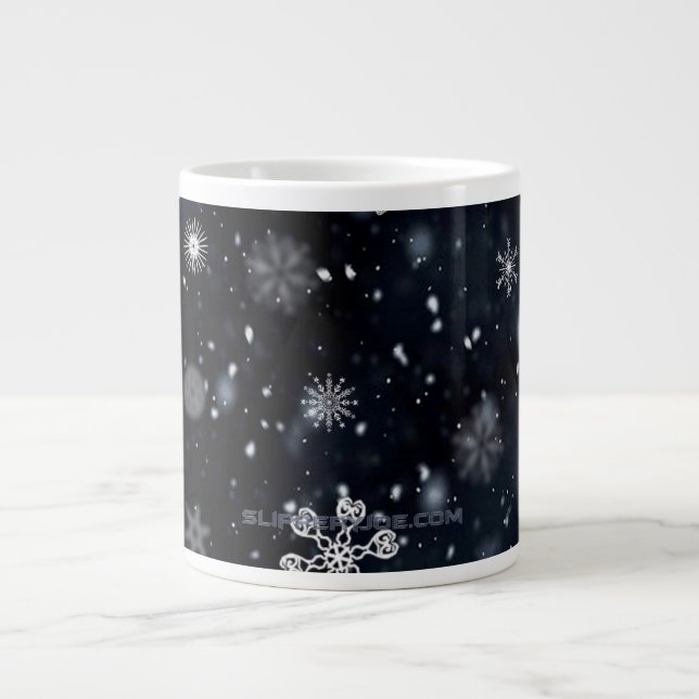 Grande Tasse Le Noël de SlipperyJoe, hiver magique paisible à (Devant)