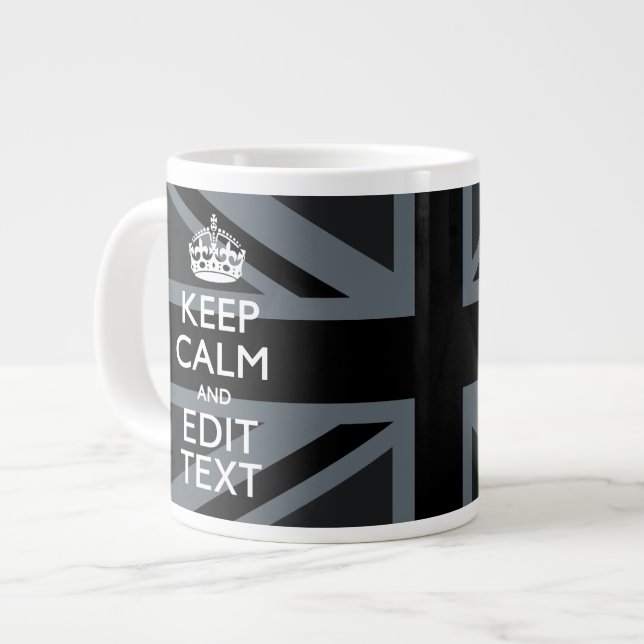 Grande Tasse Le noir gras garde ton texte calme Union Jack (Devant gauche)