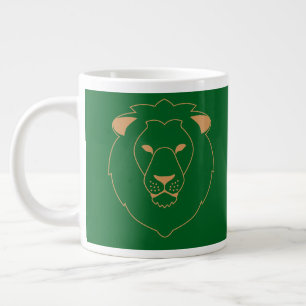 Grande Tasse Le Regard du Lion : Contour Doré