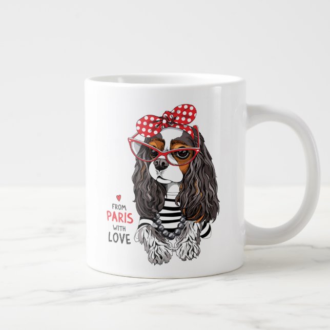Grande Tasse Le Roi Cavalier Charles Spaniel De Paris Avec Amou (Droite)