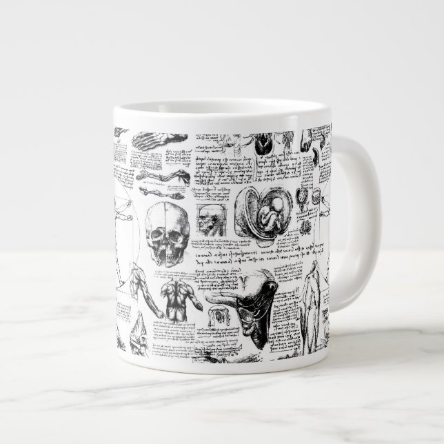 Grande Tasse Le Sketchbook d'anatomie de Da Vinci (Devant droit)