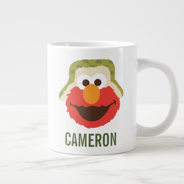 Grande Tasse Le visage d'Elmo Woodland | Ajouter Votre Nom (Droite)