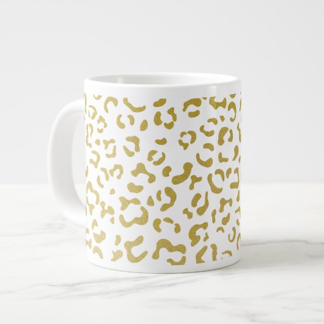 Grande Tasse Leopard d'or, Parties scintillant d'or, Empreinte  (Devant gauche)