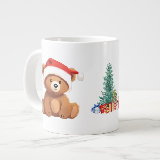 Grande Tasse Les animaux mignons hiver Ours Père Noël arbre de  (Devant gauche)