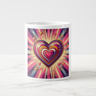 Grande Tasse les années 70 coeur pop art/Valentines