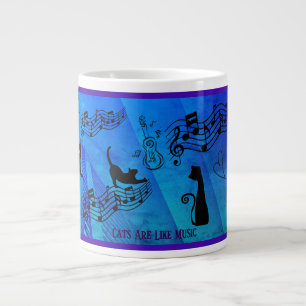 Grande Tasse Les chats sont comme la musique : Portées de musiq